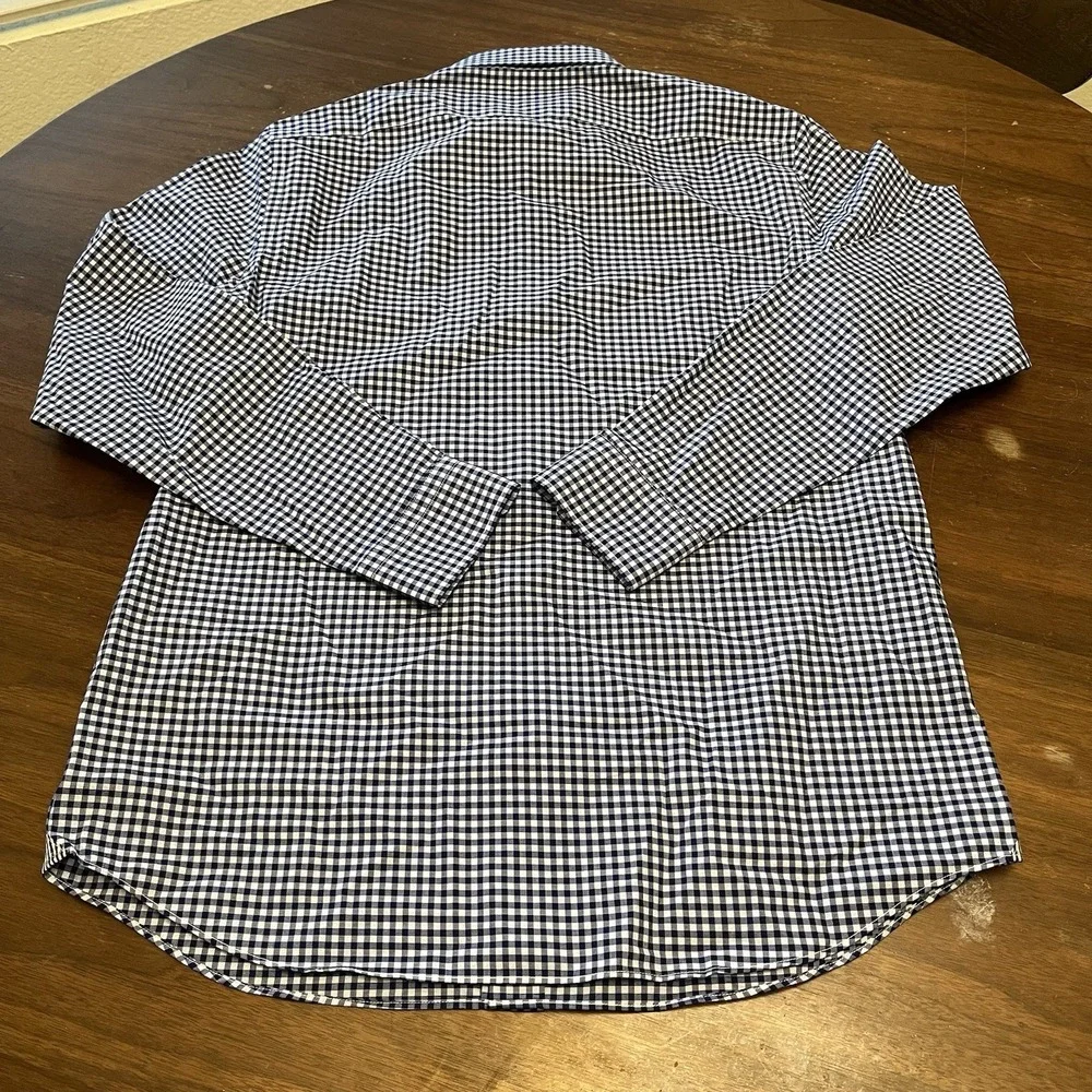 Banana Republic Long Sleeve Shirt Mens M Non-Iron Slim Fit 100% Cotton Checkered
